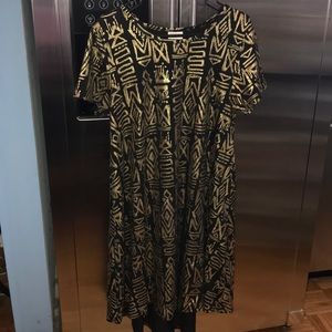 Lularoe Gold & Black Fancy Dress - NWT Size M